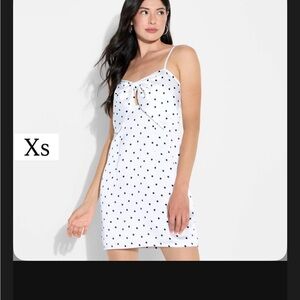 Wild Fable White and Black Polka Dot Dress